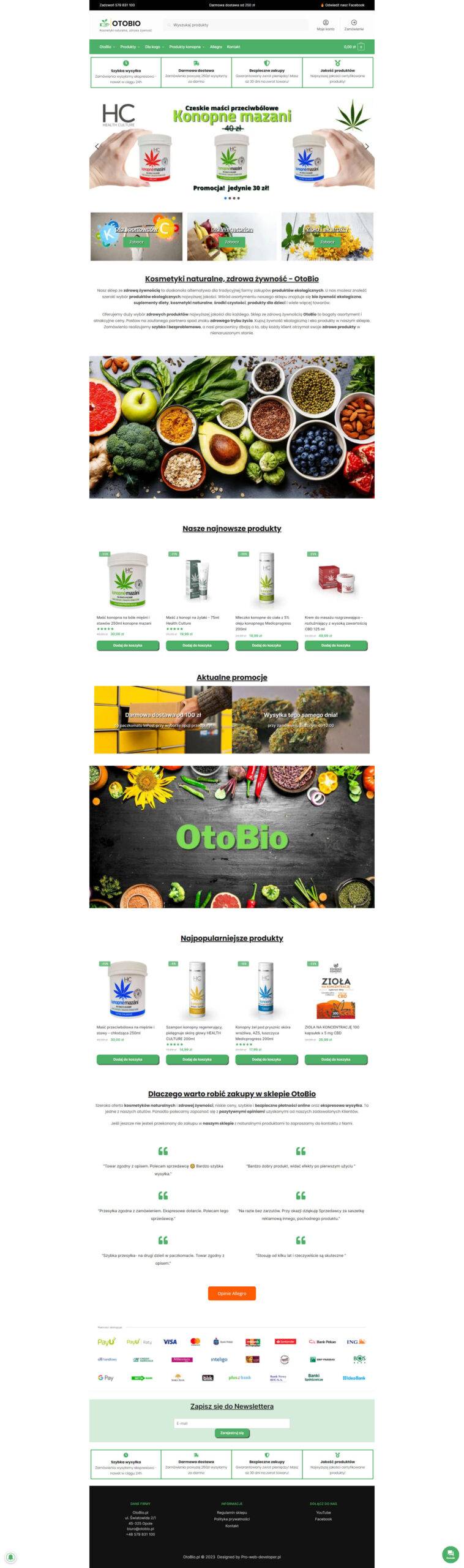 Projekt - OtoBio.pl - Realizacje - Pro web developer.pl