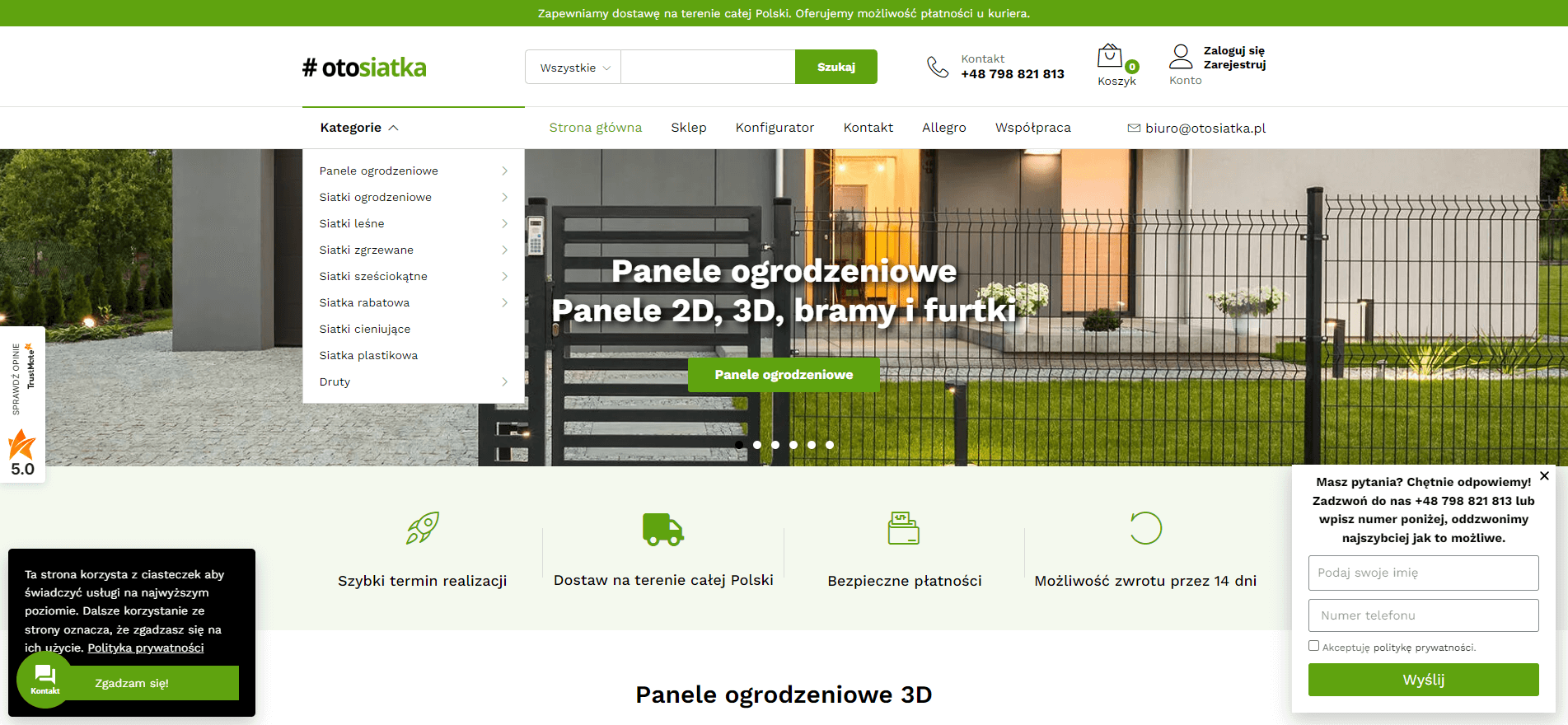 Projekt - OtoSiatka.pl - Realizacje - Pro web developer.pl